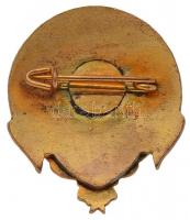 1943. "Országos levente verseny" zománcozott, aranyozott rézötvözet jelvény (26x22mm) T:1-...
