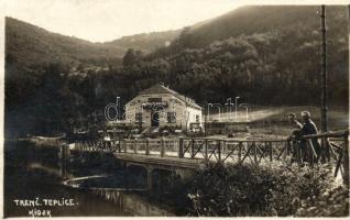 Trencsénteplic, Trencianske Teplice; Kiosk étterem és kávéház, híd, Foto-Tatra kiadása / restaurant and cafe, bridge