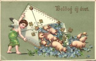 New Year, Emb. litho, HWB Ser. 9406 (fa)