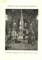 Esztergom, Országos Szent Gellért Egyesület a leendő Szent Gellért kápolna előtt, hátoldalon Kamenszky alapító levele (EK)