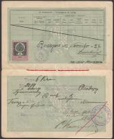 1910 Ferenc József nevében Guttmann Tivadar, a Ganz gyár könyvelőjének nevére kiállított útlevél oro...