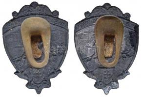 1943. "IX. Nemzetközi Balatoni Sporthét" fém levente gomblyukjelvény (2x) (30,5x22mm) T:2
...