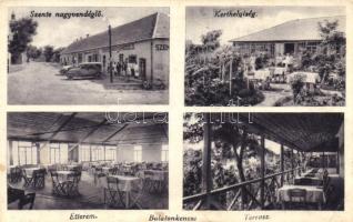 Balatonkenese, Szente Nagyvendéglő, Kerthelyiség, étterem, terasz, automobil (EK)