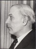 Hollós Korvin Lajos (1905-1971) költő, író portréja, hátulján feliratozva, 12×9 cm