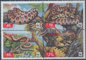 WWF leopárdsikló négyestömb, WWF Leopard snake block of 4
