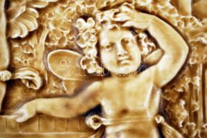 Schütz Cilli szüretelő puttók, mázas kerámia, jelzett, nagyon apró mázhibával, d:32,5 cm