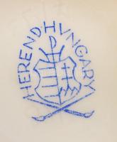 Herendi Viktória mintás kézzel festett porcelán mini váza, hibátlan, jelzett, m: 6,5 cm