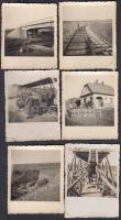 1941-1942 21 db fénykép a Szeretfalva-Déda vasútvonal építéséről, valamint Marosvásárhely, Alsórépa és Beszterce településekről, többségük a hátulján feliratozva, különböző méretben