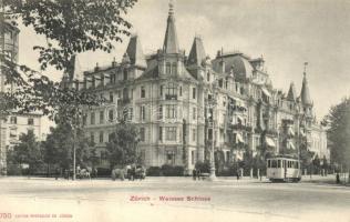 Zürich, Weisses Schloss / castle, tram