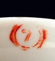 Hollóházi virágmintás porcelán harang, matricás, jelzett, m: 17 cm