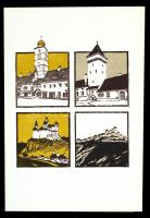 1979 Bp., Kós Károly mappa, 12 db nyomat reprodukció, Corvina Kiadó