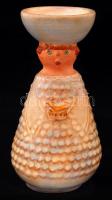 Kiss Roóz Ilona (1920-2010): Felolvasó asszony. Mázas festett kerámia gyertyatartó, jelzett, hibátlan, m: 19,5 cm / Ceramics figure