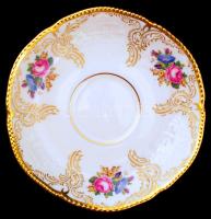 Rosenthal aranyozott virágmintás csészealj és csésze, matricás, hibátlan, jelzett, d: 9 és  14 cm