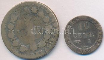 Franciaország 17??W 12D Br "XVI. Lajos" + 1810I 10c Billon "Napóleon" T:2-,3 France 17??W 12 Denies Br "Louis XVI" + 1810I 10 Centimes Billon "Napoleon" C:VF,F Krause KM#676.5