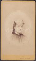 cca 1880-1910 Női portré, debreceni fotóműhelyből, 10,5×6 cm
