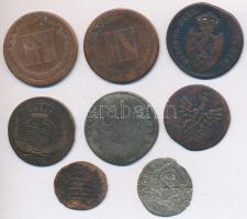 Német Államok 1749-1811. 8xklf fémpénz, közte "Nassau", "Vesztfália" T:vegyes
Ge...