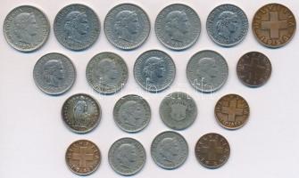 Svájc 1850-1964. 1r-1/2Fr 19db fémpénz közte, 1850BB 5r Billon, 1964B 1/2Fr Ag T:vegyes
Switzerland ...