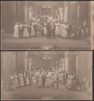 cca 1900 Sopron, Színházi előadás, 2 db keményhátú fotó, 21x11 cm