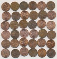Amerikai Egyesült Államok ~1970-1990. 48db vegyes fémpénz T:vegyes
USA ~1970-1990. 48pcs of mixed co...