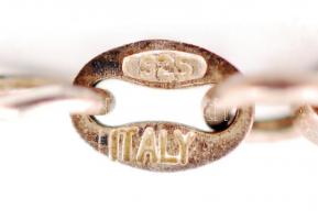 Női, tűzzománc, ezüst nyaklánc medállal, Ag, br.: 5,9 gr