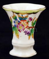 Herendi Viktória mintás mini váza, kézzel festett, jelzett, hibátlan, m:7 cm