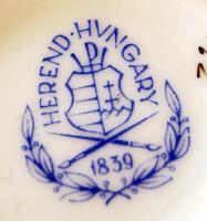 Herendi Viktória mintás mini váza, kézzel festett, jelzett, hibátlan, m:7 cm