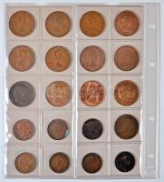 Nagy-Britannia 268db-ból álló fémpénz gyűjtemény albumba rendezve T:vegyes
Great Britain 268pcs of m...