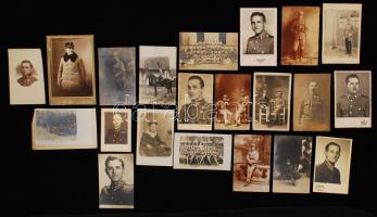 1914-1918 Katonai portréfotók, fotólapok, 21 db, 7x10 és 11x17 cm közötti méretekben / military photos