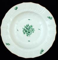 Óherendi apró virág mintás mélytányér készlet (6db), jelzett, hibátlan, kézzel festett, m:4 cm, d:25...