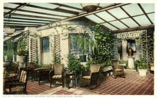 Greenfield, Massachusetts, sun parlor of Weldon Hotel