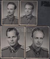 cca 1950-1960 5 db katonai portrékép, 6x9 és 11x17 cm közötti méretekben