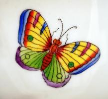 Herendi Viktória mintás kínáló, kézzel festett, jelzett, hibátlan, m:8,5 d:13,5 cm