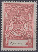 1926 Sátoraljaújhely városi illetékbélyeg 17000K