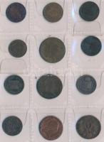 1800-1902. 9db-os vegyes Cu krajcár és fillér tétel T:vegyes