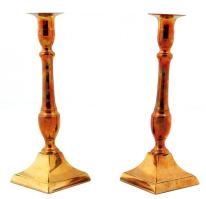 2 db réz gyertyatartó, m: 23 cm