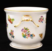 Herendi Viktória mintás kaspó, kézzel festett, jelzett, hibátlan, m:14,5 cm, d:16,5 cm/ Handpainted ...