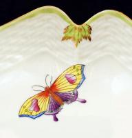 Herendi Viktória mintás tál, kézzel festett, jelzett, hibátlan, m:6,5 cm, d:26×26 cm/ Handpainted nu...