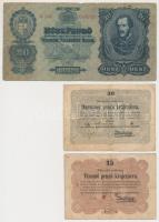 1849. 15Kr + 30Kr "Kossuth bankó" + 1930. 20P T:III,III- lyuk