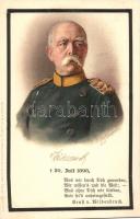 Otto von Bismarck, obituary card, Meissner & Buch Künstlerpostkarten Serie 1004. litho s: O. Bec...