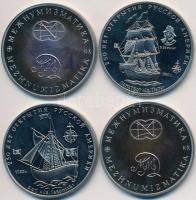 Szovjetunió 1991. "250 éve fedezték fel az oroszok Amerikát" 4xklf db-ból álló Cu-Ni emlék...