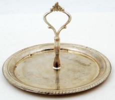 Díszes fém kínáló, d: 22 cm