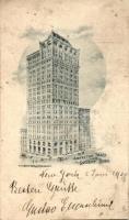 New York, Society Building (8 x 14 cm) (fl)