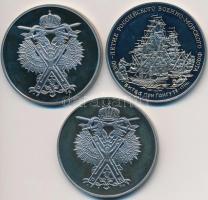 Oroszország 2013. "300 éves az orosz tengeri flotta" 3xklf db-ból álló Cu-Ni emlékérem sorozat (39mm) T:PP ujjlenyomatos Russia 2013. "300th Anniversary of the Russian Navy Fleet" 3xdiff pcs of Cu-Ni medallic tokens (39mm) C:PP fingerprint