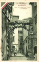 Fiume, Strada e Arco Romano / street and arc, Italian flag (EK)