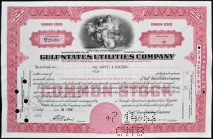 Amerikai Egyesült Államok 1947-1953. "Gulf States Utilitie Company" részvényelismervénye 5...