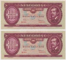 1957. 100Ft (2x) sorszámkövetők T:I