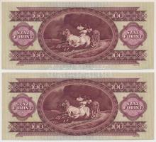 1957. 100Ft (2x) sorszámkövetők T:I