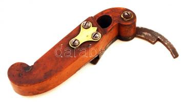 Régi fából és fémből készült gyalu jó állapotban, h: 22 cm