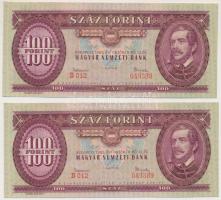 1962. 100Ft (2x) sorszámkövetők T:I