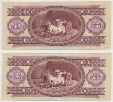 1975. 100Ft (2x) T:I,I- egyik alsó szélén kis kopások